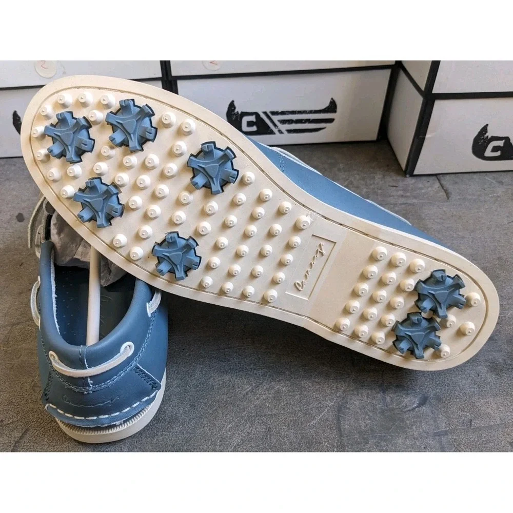 New Canoos Golf Shoes Women's 11 Steele Blue Leather 2.0 Boat Shoe Loafer